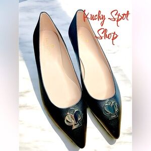 ♠️☘️ Kate Spade NY ♠️☘️ LENORA Black Women's Flats Sz 8.5W NWOB